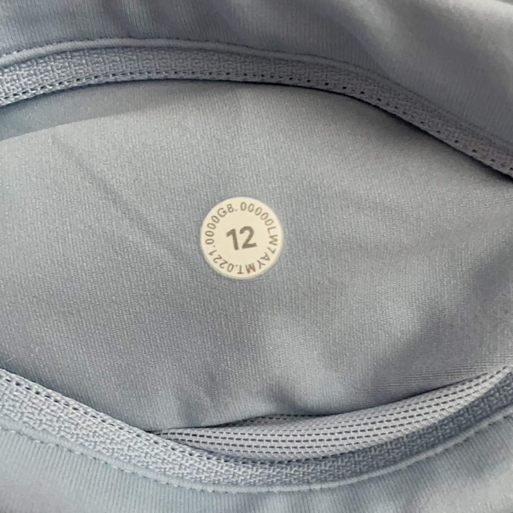 NWT Lululemon Blue Linen Mid Rise Lined Speed Up Short 4" Size 12 - Picture 6 of 10